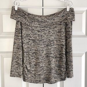 IZ Byer Marled Knit Off Shoulder Sweater - Large